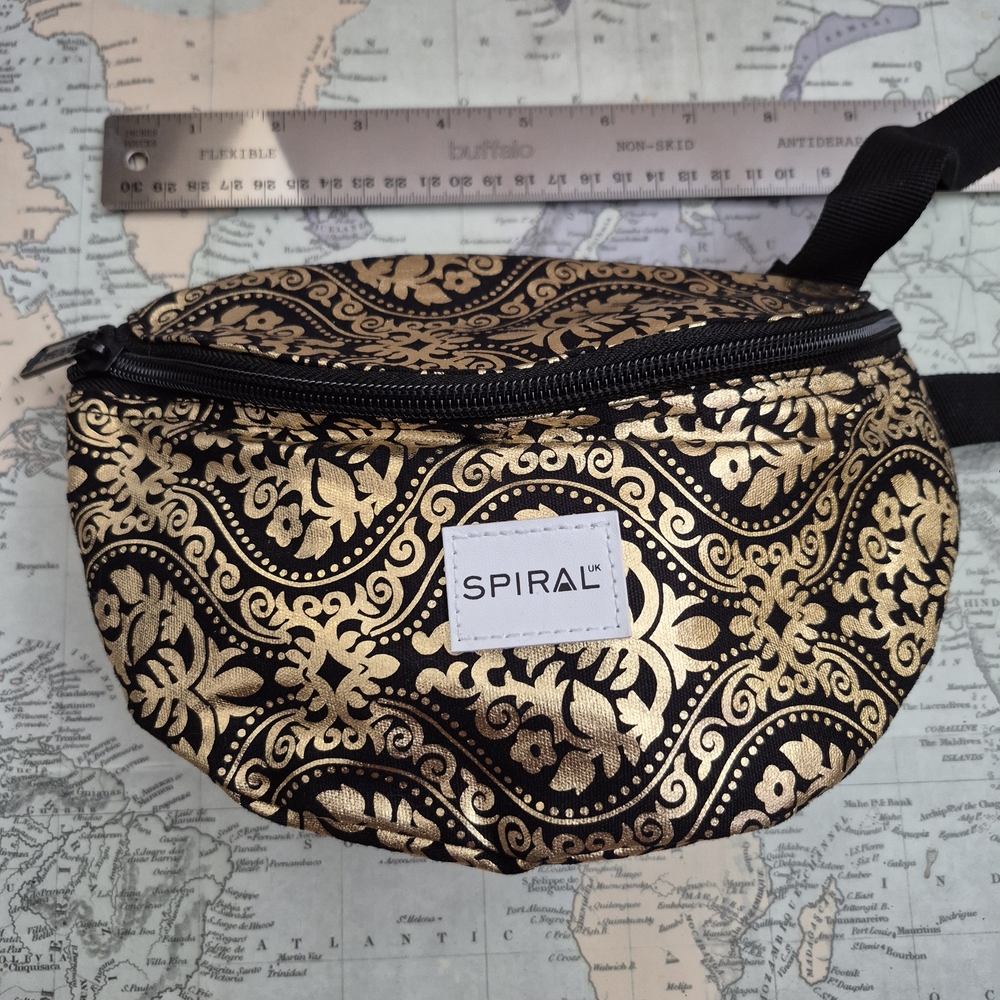 Gold and Black Crossbody Bag